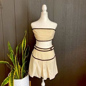 Free People Creme wBlack Trim Two Piece Skirt Top